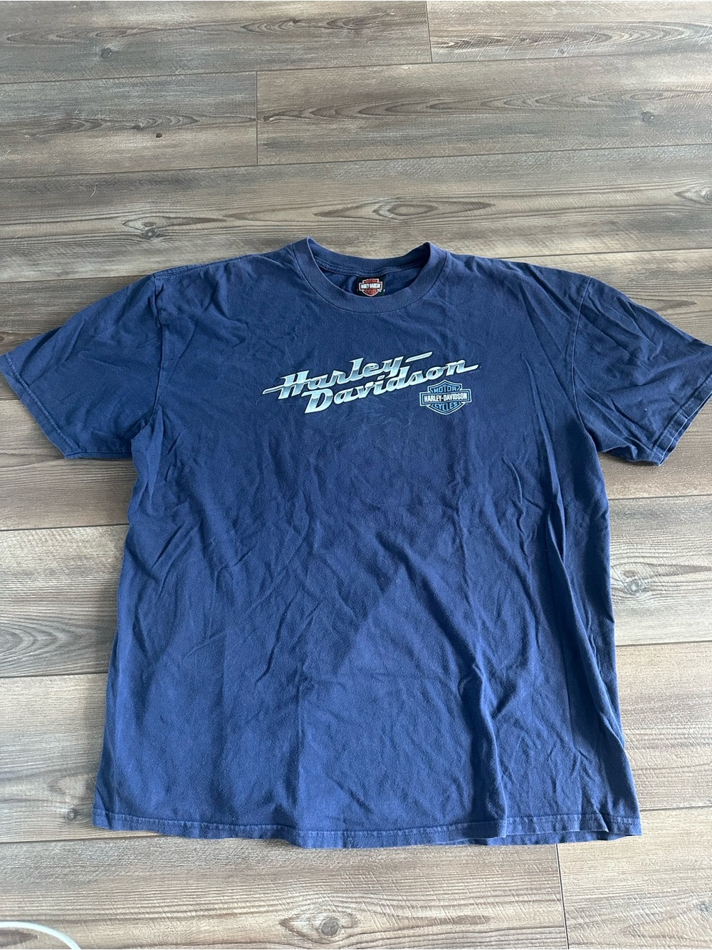 Vintage Harley-Davidson Chrome Beach House Men's Navy Blue Logo T-Shirt